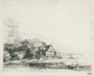 Rembrandt Harmensz. van Rijn - Die Landschaft mit der saufenden Kuh