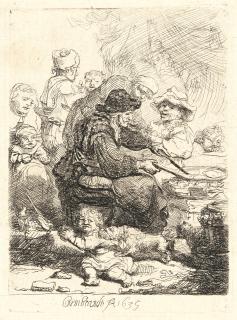 Rembrandt Harmensz. van Rijn - Die Pfannkuchenbäckerin
