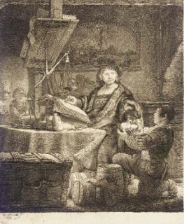 Rembrandt Harmensz Van Rijn - Jan Uytenbogaert, \'The Goldweigher\' (B., Holl. 281; H. 167)