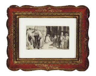 Rembrandt Harmensz. Van Rijn - Jews in the Synagogue (B., Holl. 126; H. 234)