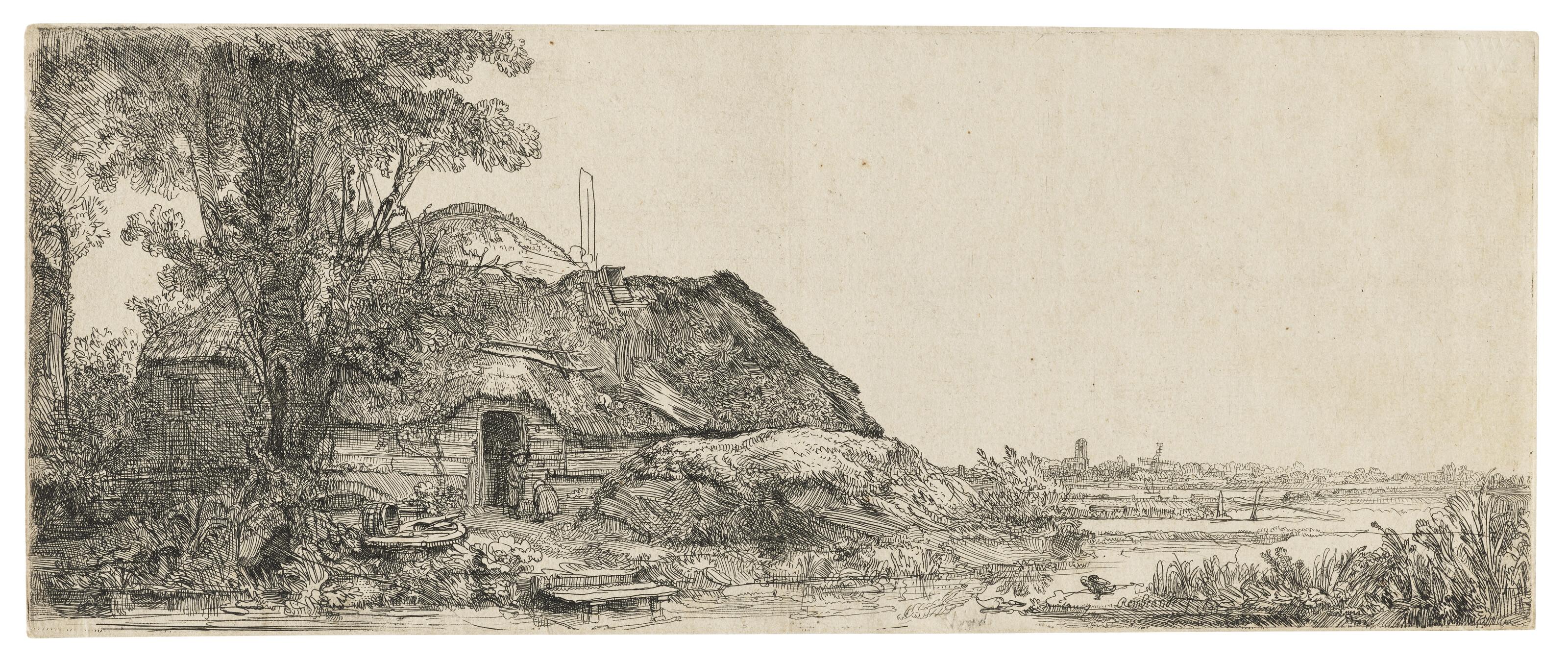 Rembrandt Harmensz. Van Rijn - Landscape with a Cottage and a large Tree