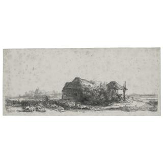 Rembrandt Harmensz. Van Rijn - Landscape With A Cottage And Haybarn: Oblong (B., Holl. 225; H. 177; Bb. 41-A)