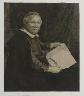 Rembrandt Harmensz. van Rijn - Lieven Willemsz. van Coppenol, Writing-Master: Large Plate (B., Holl. 283; H. 300)