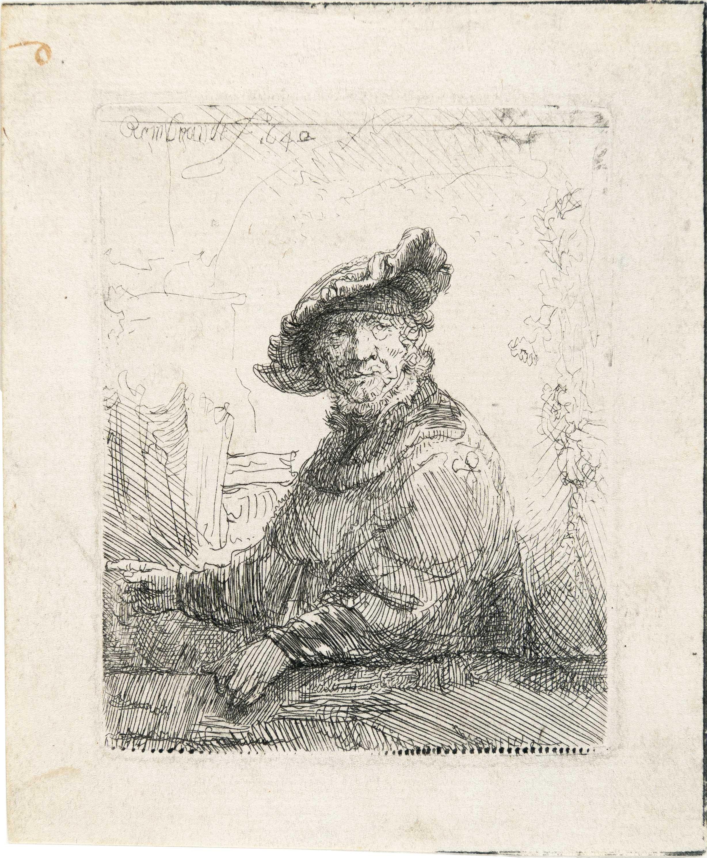 Rembrandt Harmensz. van Rijn - Mann in der Laube