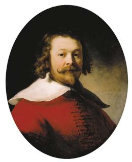 Rembrandt Harmensz. Van Rijn - Portrait of a bearded man, bust-length, in a red doublet