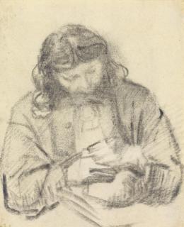 Rembrandt Harmensz. Van Rijn - Seated man, half length, at work