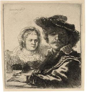 Rembrandt Harmensz. van Rijn - Self-Portrait with Saskia (B., Holl. 19; H. 144)