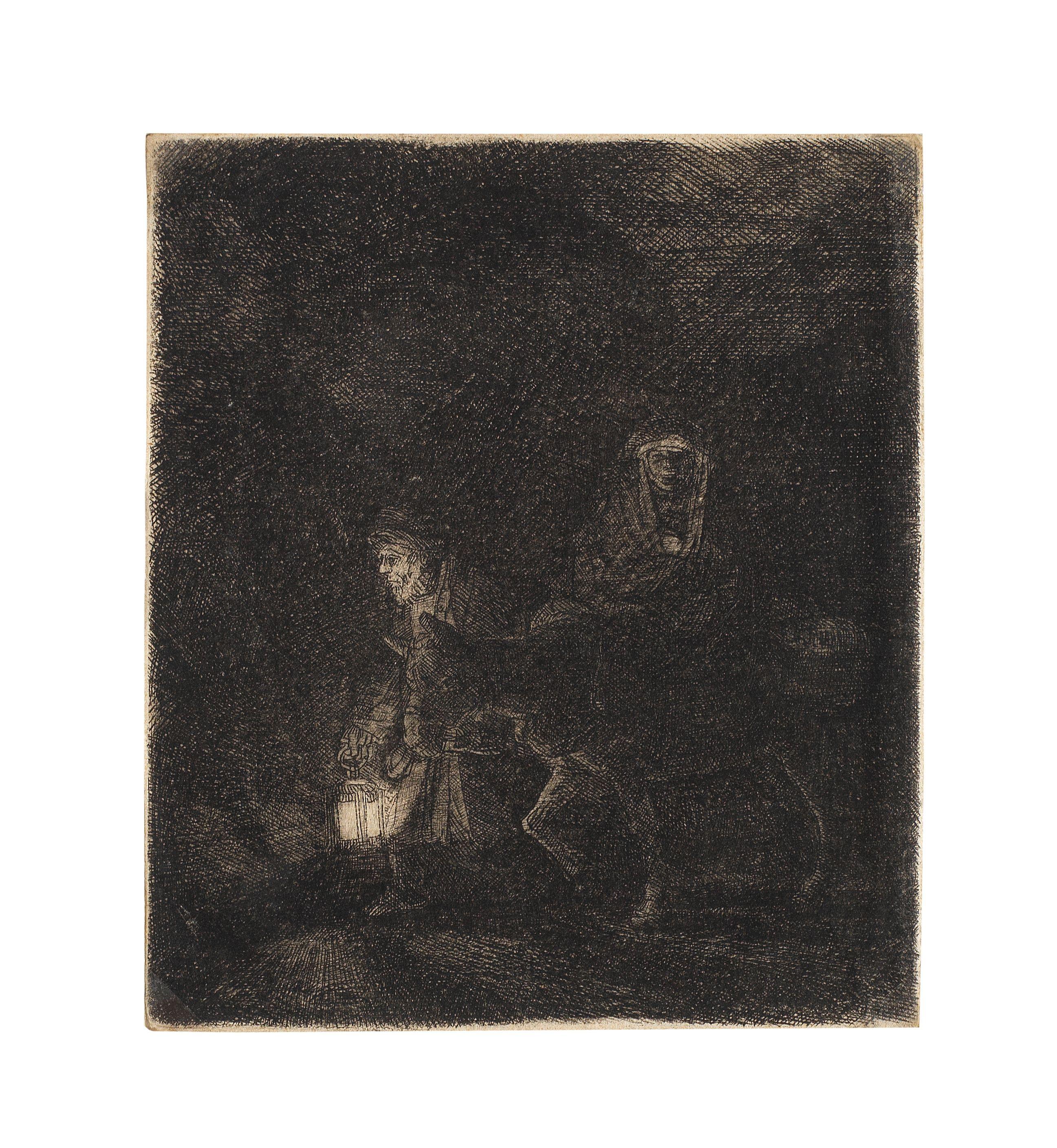 Rembrandt Harmensz van Rijn - The Flight into Egypt; A Night Piece