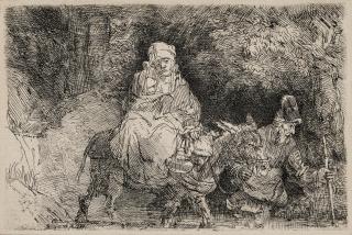 Rembrandt Harmensz Van Rijn - The Flight Into Egypt: Crossing A Brook