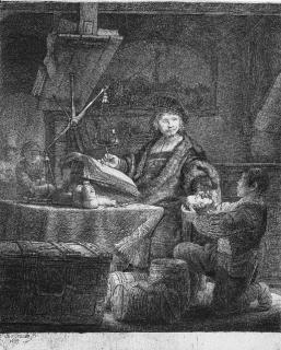 Rembrandt Harmensz. van Rijn - The Goldweigher (B., Holl. 281; H. 167)