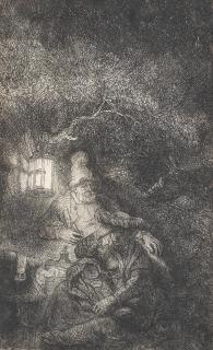 Rembrandt Harmensz van Rijn - The Rest on the Flight into Egypt: A Night Piece