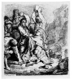 Rembrandt Harmensz. Van Rijn - The Stoning of Saint Stephen (B., Holl. 97; H. 125)