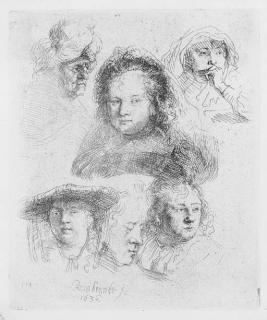 Rembrandt Harmensz. Van Rijn - Three Heads Of Women, One Asleep (B., Holl. 368; H. 152)