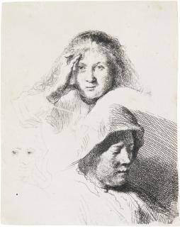 Rembrandt Harmensz. Van Rijn - Three Heads Of Women: One Lightly Etched (B., Holl. 367; New Holl. 162; H. 153)