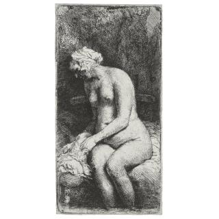 Rembrandt Harmensz. Van Rijn - Woman Bathing Her Feet At A Brook (B., Holl. 200; H. 298; Bb. 58-D)