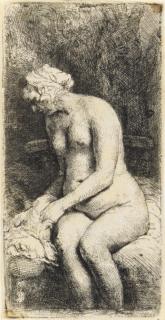 Rembrandt Harmensz. Van Rijn - Woman Bathing Her Feet at a Brook (B., Holl. 200; H. 298)