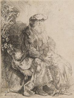 Rembrandt Harmenszoon Van Rijn - Abraham carresing Isaac