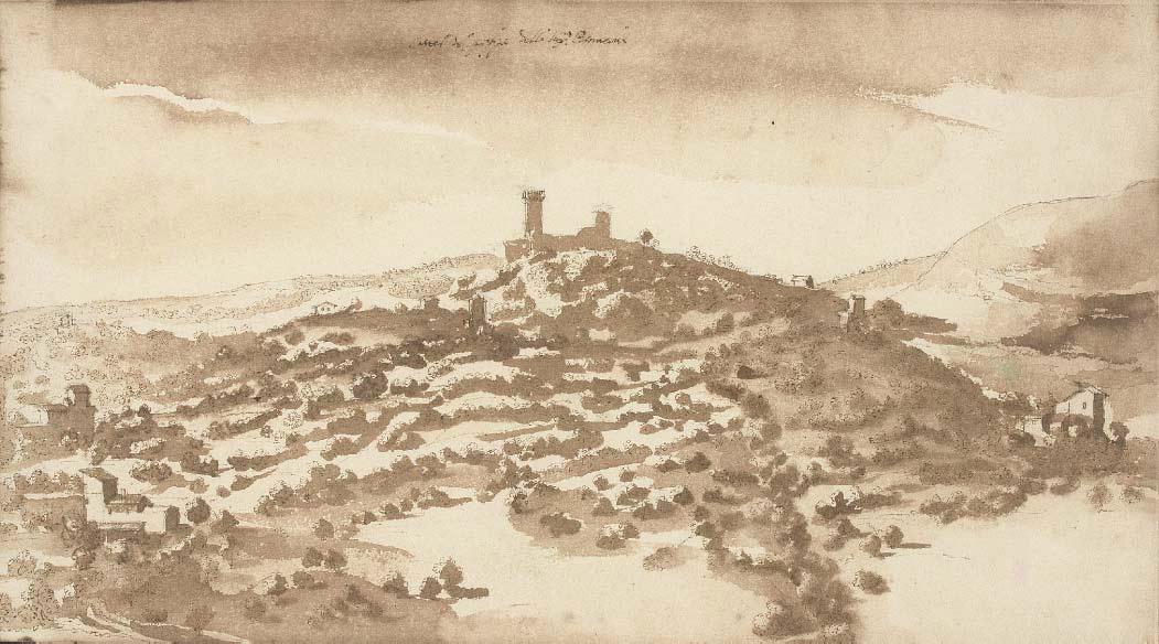 Remigio Cantagallina - View of Castel di Poggio, Tuscany