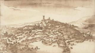 Remigio Cantagallina - View of Castel di Poggio, Tuscany
