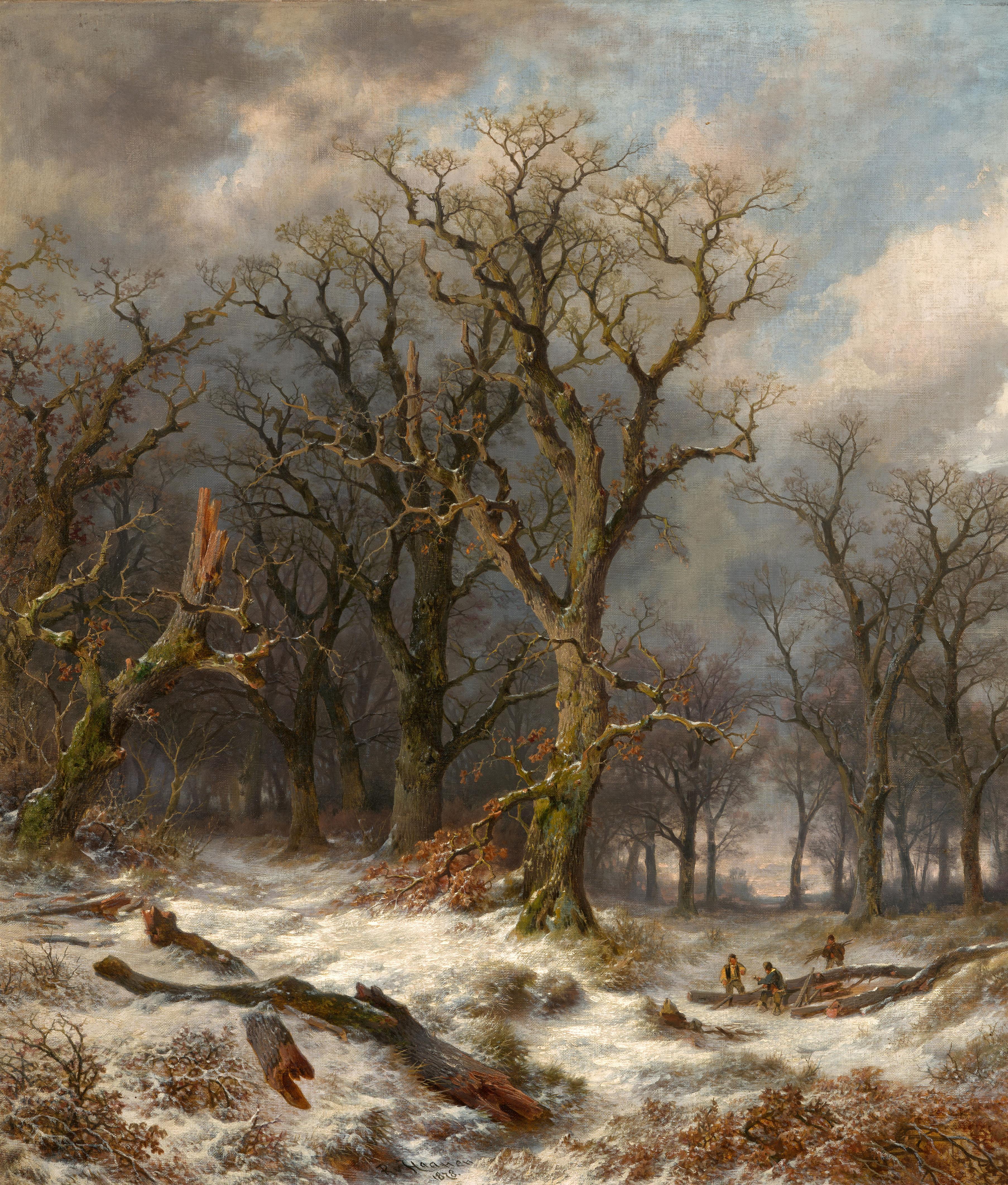 Remigius Adrianus Haanen - Winterlandschaft mit kahlen Bäumen