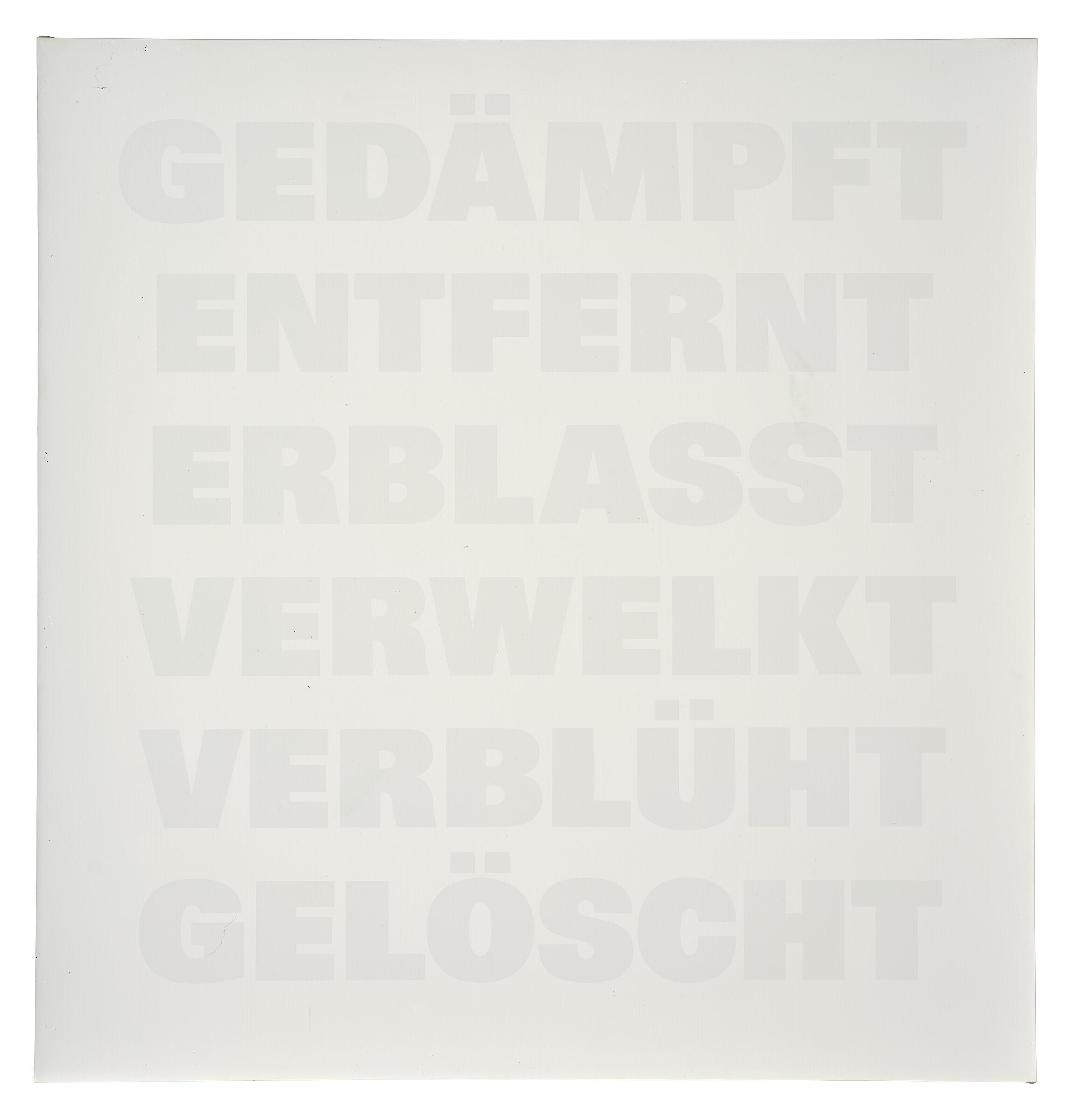 Remy Zaugg - Gedämpft/Entfernt/Erblasst/Verwelkt/Verblüht/Gelöscht, dalla serie Erschöpft N. 21
