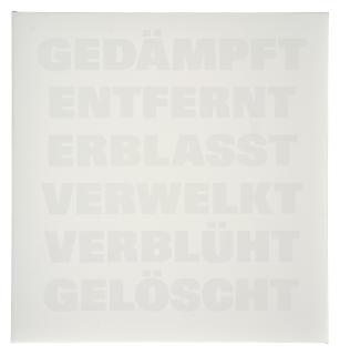 Remy Zaugg - Gedämpft/Entfernt/Erblasst/Verwelkt/Verblüht/Gelöscht, dalla serie Erschöpft N. 21