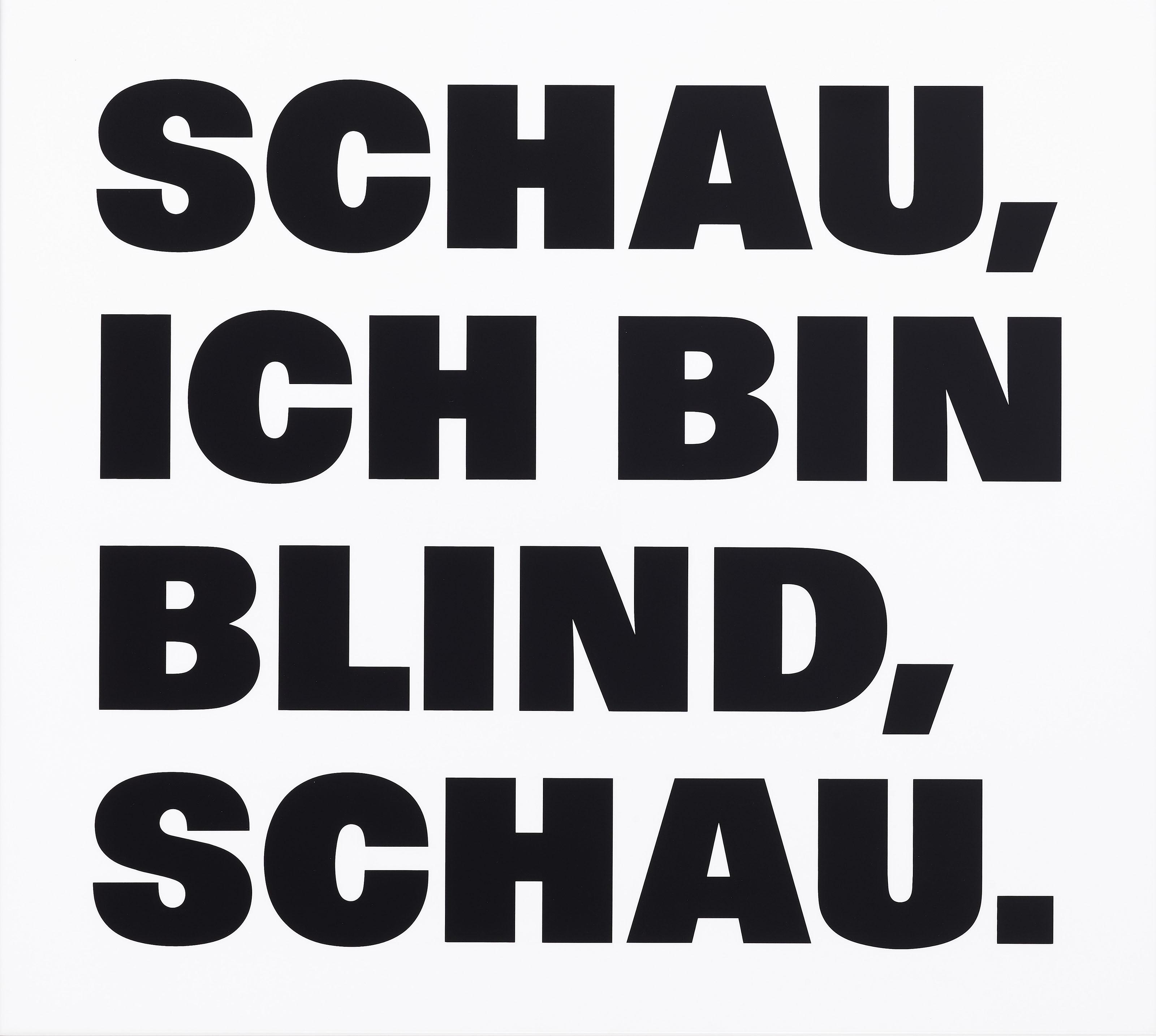 Remy Zaugg - SCHAU, ICH BIN BLIND, SCHAU., 1997