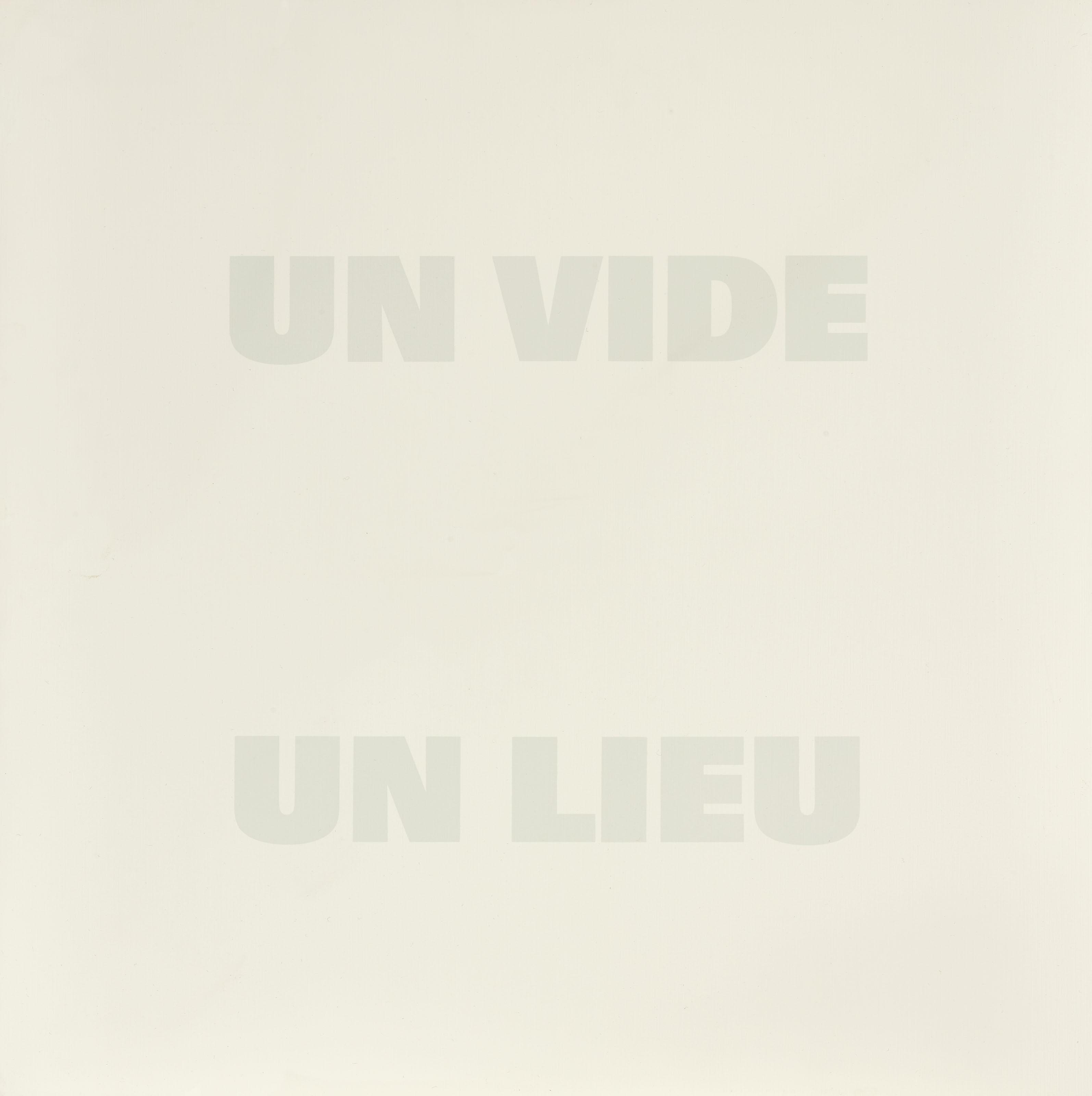 Remy Zaugg - UN VIDE UN LIEU, 1986-87
