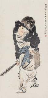 Ren Bonian - A Woman with a Monkey