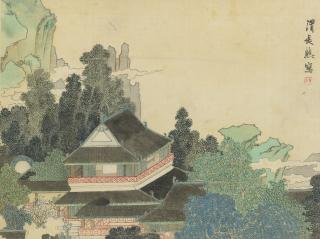 Ren Xiong - Pavilion In Enchanted Mountains