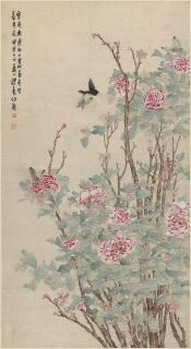 Ren Xiong - Peonies and Butterflies, 1854