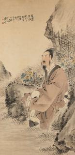 Ren Yi - Scholar Sitting by the Chrysanthemum Fence