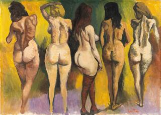Renato Guttuso - Cinque nudi (Nudi di schiena)