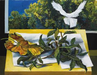 Renato Guttuso - Foglie di nespolo e colomba