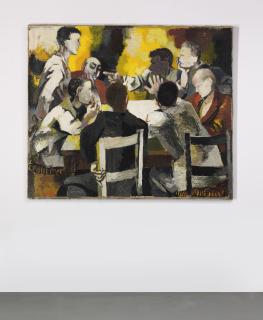 Renato Guttuso - La Discussionesigned And Dated 57, Oil On Paper Laid On Canvas.