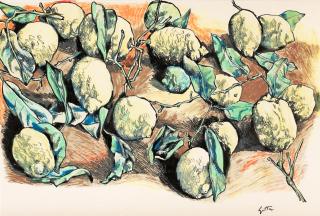 Renato Guttuso - Still life with lemons