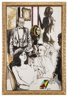 Renato Guttuso - Studio per il \'Caffè Greco\' (con G. D\'Annunzio)