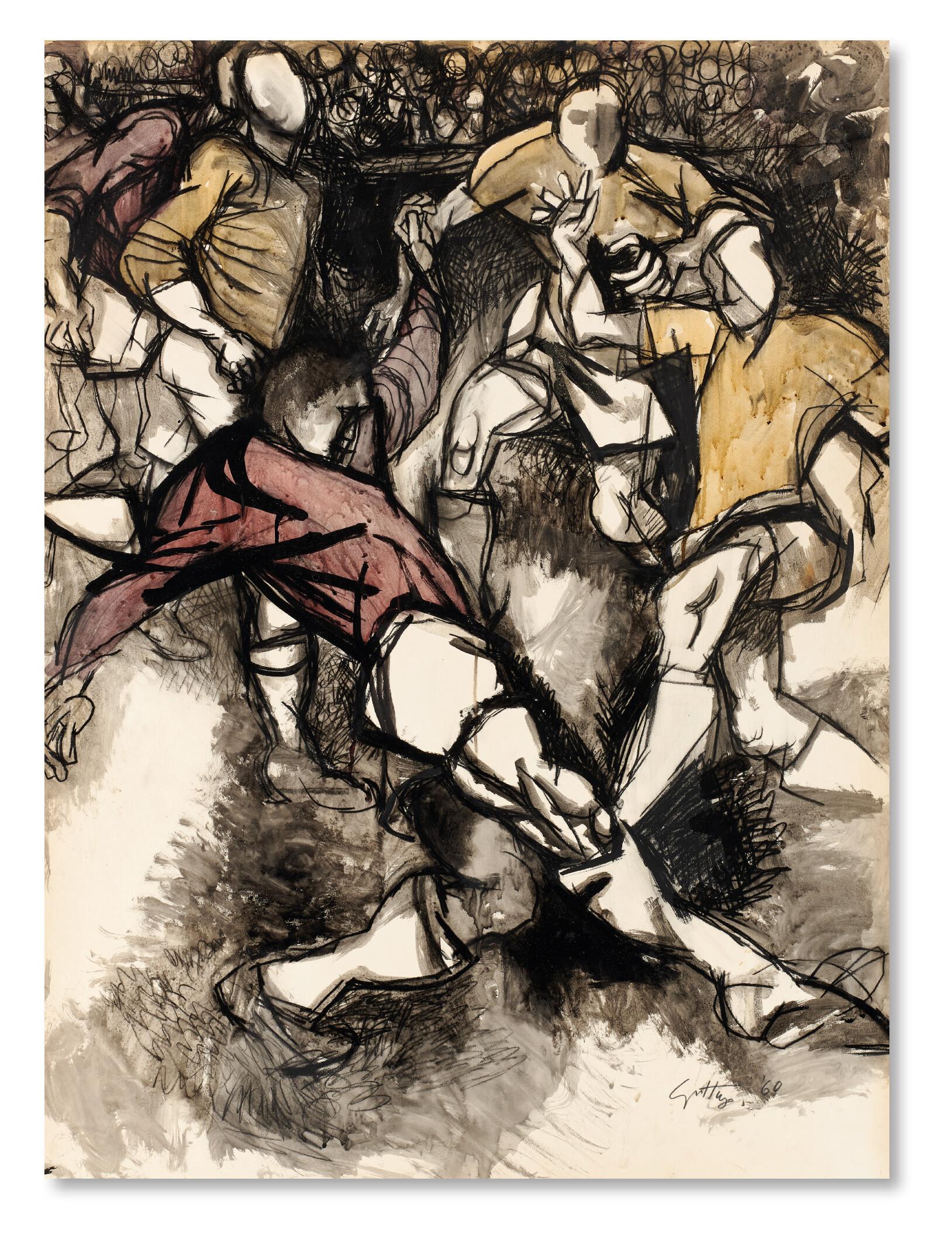 Renato Guttuso - Untitled (I calciatori)