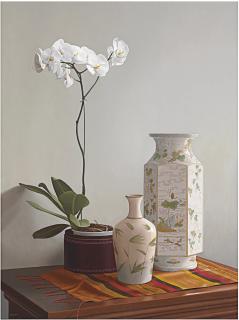 Renato Meziat - White Orchid and Vases