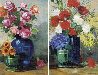 Renato Natali - Un vaso di rose; and Un vaso di crisantemini