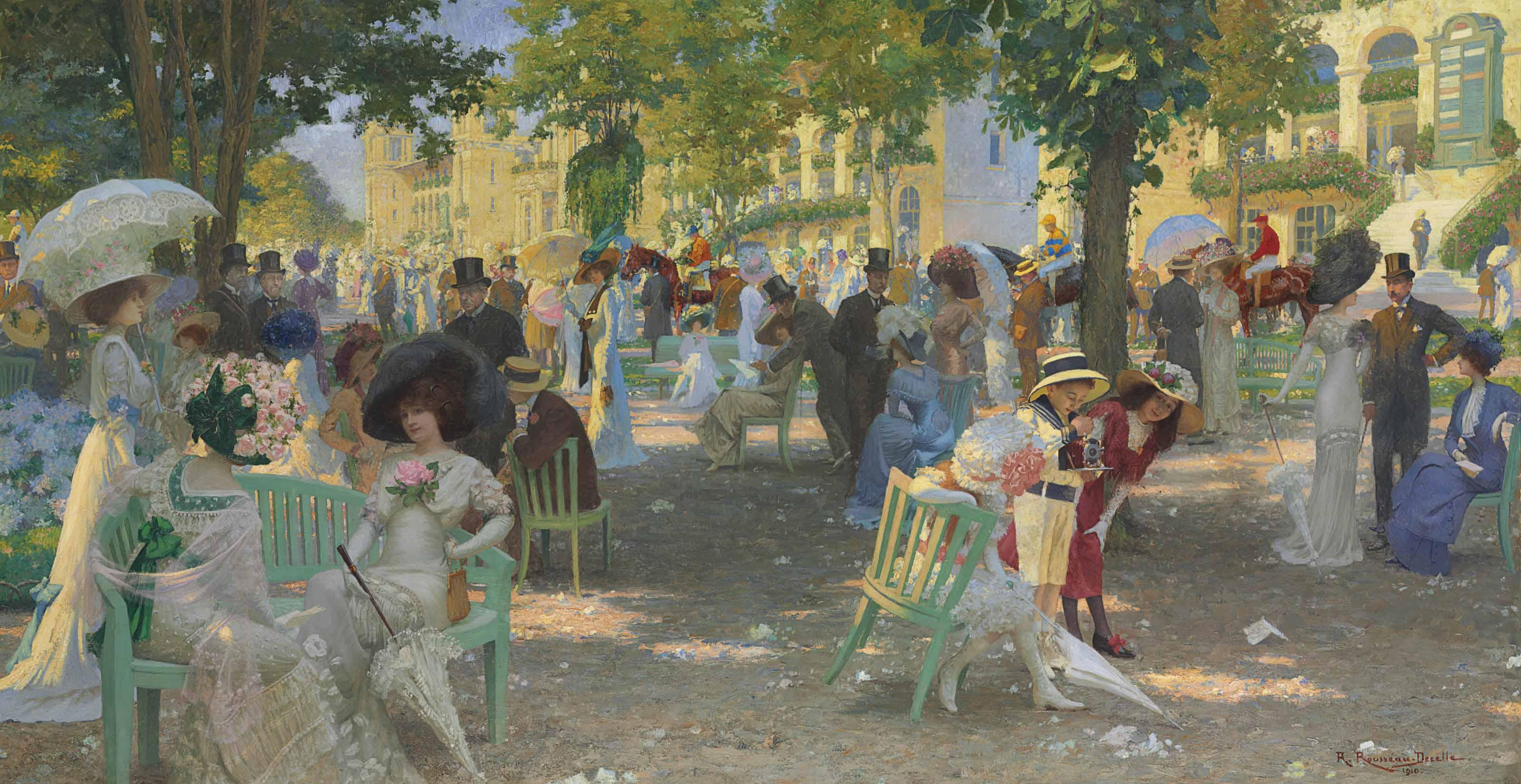 René Archille Rousseau-Decelle - Le pesage de Longchamp
