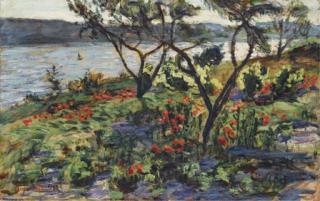 Rene-Auguste Seyssaud - Contre-jour sur l\'étang de Berre