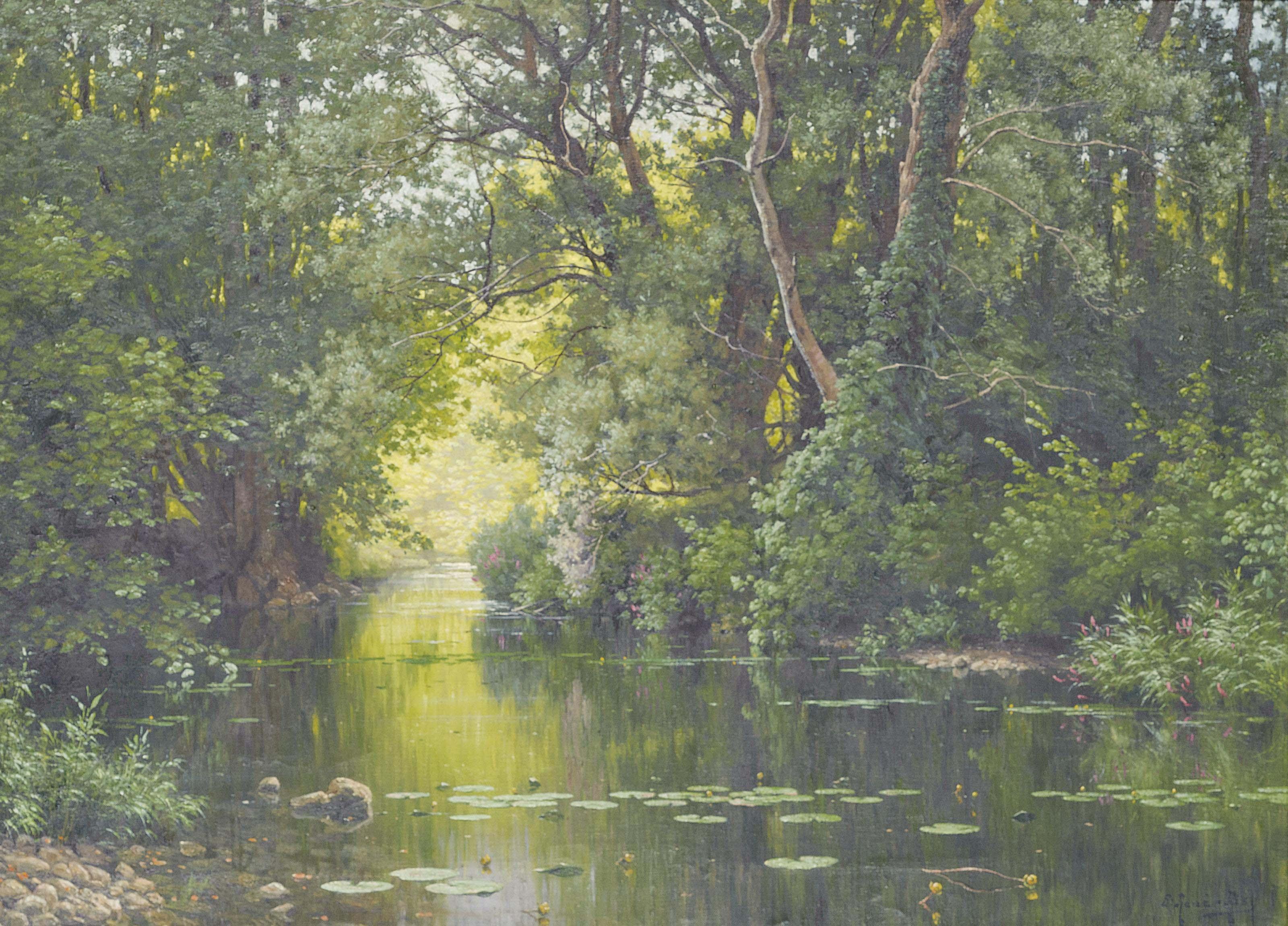Rene Charles Edmond His - A Woodland Stream