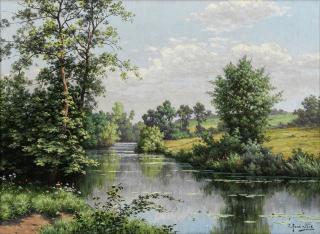 René Charles Edmond His - Paysage près de Bligny