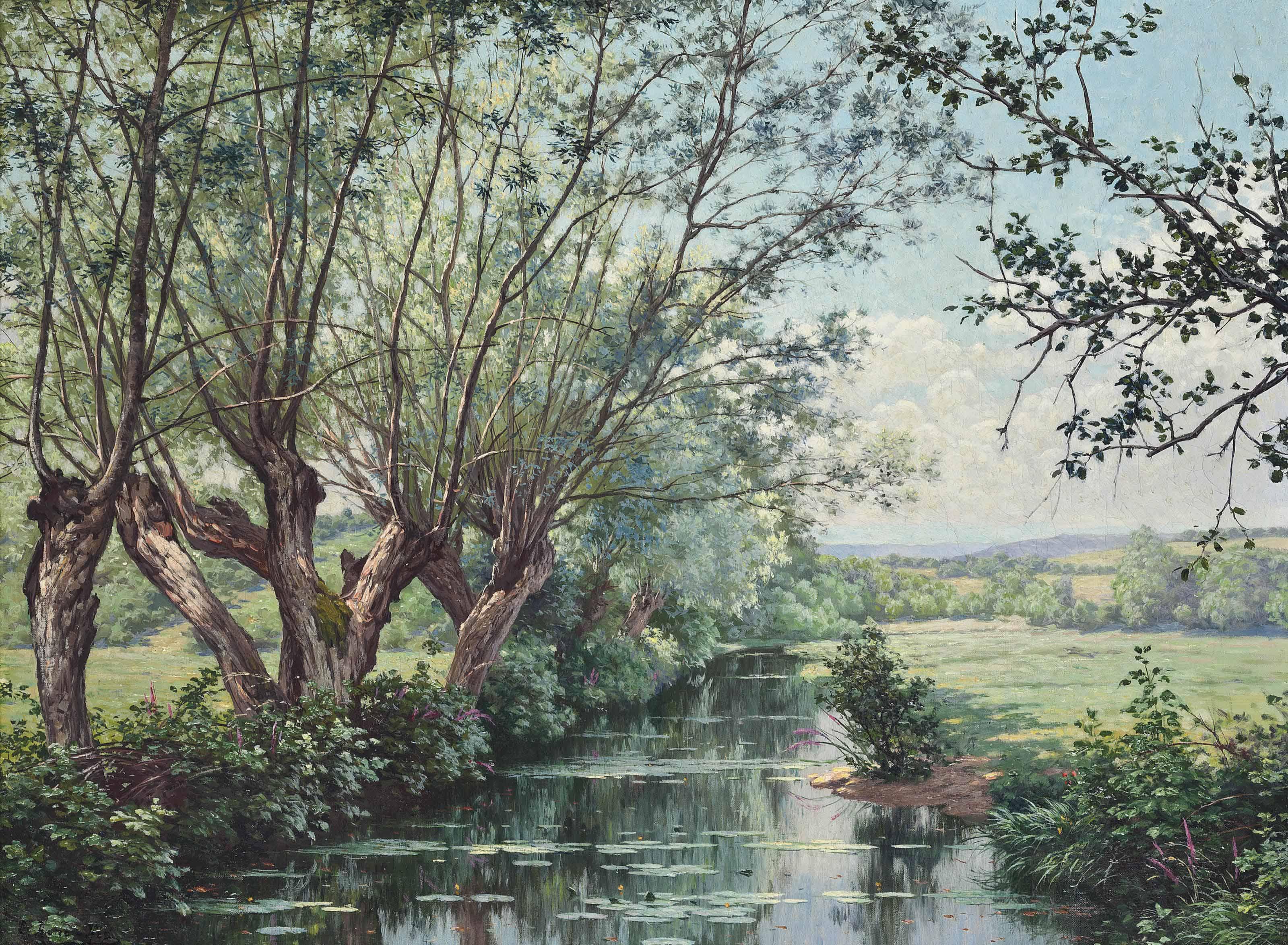 René Charles Edmond His - Peaceful Summer\'S Day