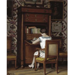 René-François-Xavier Prinet - Femme A Son Secrétaire