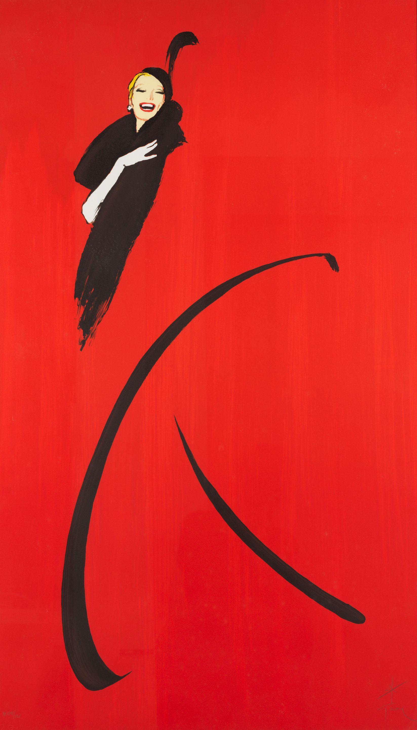 René Gruau - Femme En Rouge, 1980-1988