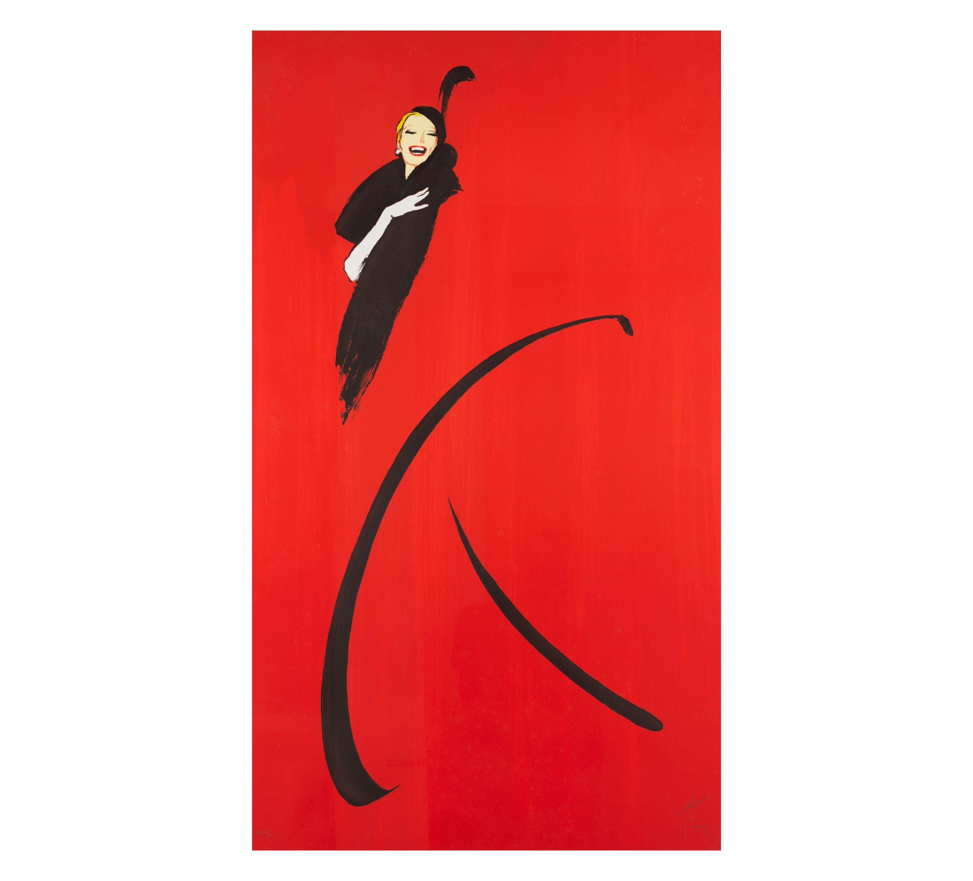 René Gruau - Femme En Rouge, 1980-1988