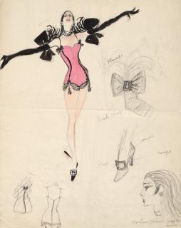 René Gruau - Maquette de décors pour \'\'Ciné Bijou\'\' (1953)