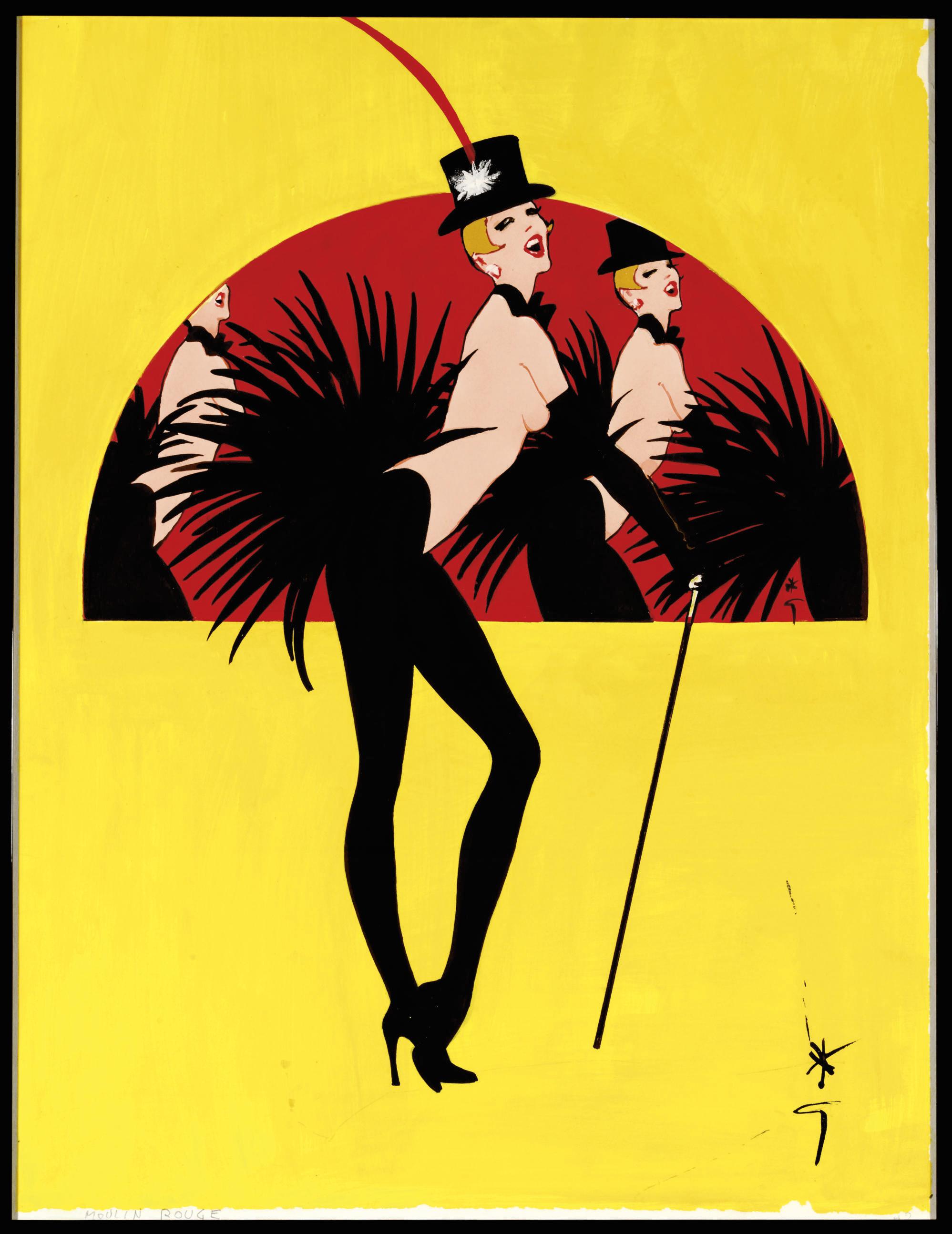 Rene Gruau - Poster Design For Moulin Rouge, 1983